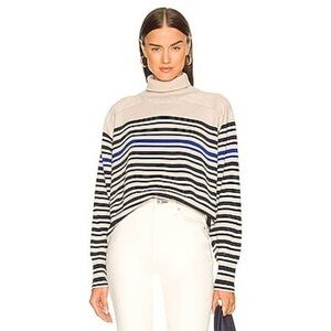 rag & bone Striped Crew Neck Sweater - Cream, Black, Blue